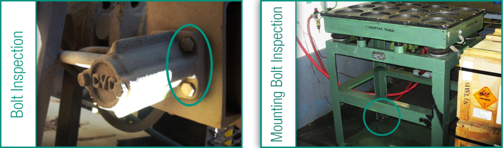 Industrial Vibration, Vibratory Equipment, Fabricated Equipment, Bolt Inspection, Mounting Bolt Inspection